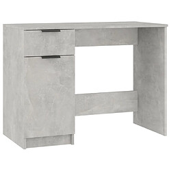 Helloshop26 Bureau table poste de travail meuble d'ordinateur informatique étude 100 x 50 x 75 cm bois d'ingénierie gris 02_0023825