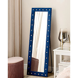 Beliani Miroir sur pied ANSOUIS Velours 150 cm Bleu marine