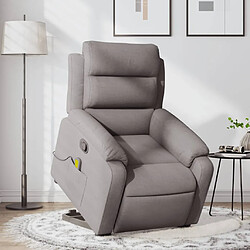 vidaXL Fauteuil inclinable de massage Taupe Tissu