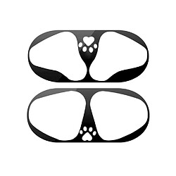 Wewoo Coque Motif de griffe de chat autocollant protecteur en métal anti-poussière pour Apple AirPods 1/2 noir