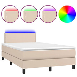 vidaXL Sommier à lattes de lit avec matelas LED Cappuccino 120x200 cm