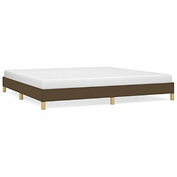 vidaXL Cadre de lit sans matelas marron foncé 200x200 cm tissu