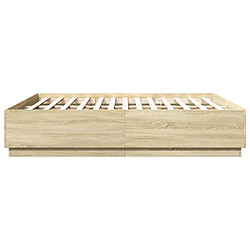 Acheter Vidaxl Cadre de lit chêne sonoma 200x200 cm bois d'ingénierie