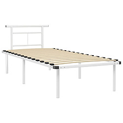 Maison Chic Lit adulte - Lit simple Cadre de lit,Structure du lit Contemporain Blanc Métal 90x200 cm -MN63427