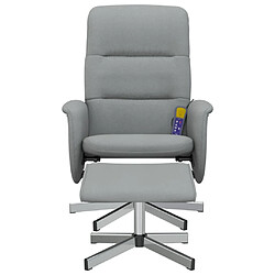 Avis Maison Chic Fauteuil inclinable,Fauteuil luxe de relaxation de massage et repose-pied gris clair tissu -MN32622