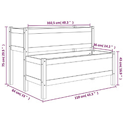 vidaXL Jardinière Marron miel 110x84x75 cm Bois massif de pin pas cher