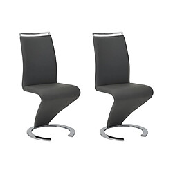 Vente-Unique Lot de 2 chaises TWIZY - Simili Noir