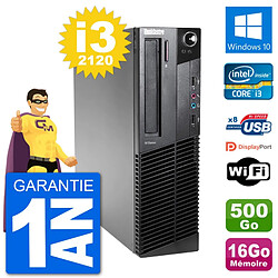 PC Lenovo M92p SFF Intel i3-2120 RAM 16Go Disque Dur 500Go Windows 10 Wifi - Occasion