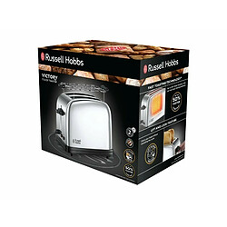 RUSSELL HOBBS 23310-57 - Toaster Victory Retro 2 fentes - Pinces a sandwichs - 1200 W - Acier brillant