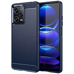 Htdmobiles Coque pour Xiaomi Poco X5 Pro 5G / Redmi Note 12 Pro 5G - housse etui silicone gel carbone + verre trempe - BLEU FONCE