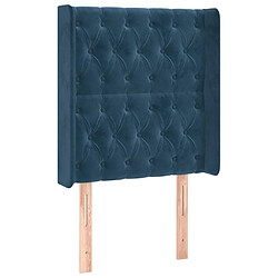 Avis Maison Chic Tête de lit scandinave à LED,meuble de chambre Bleu foncé 83x16x118/128 cm Velours -MN78590