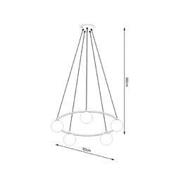 Luminaire Center Suspension Yoli Acier,Verre Noir pas cher