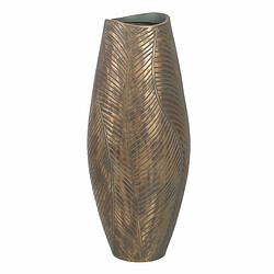 BigBuy Home Vase Vert Doré Polyrésine 22 x 22 x 54 cm