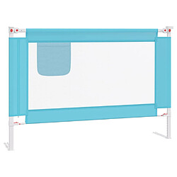 vidaXL Barrière de sécurité de lit d'enfant Bleu 100x25 cm Tissu