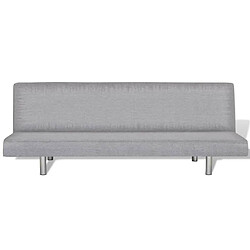 Avis vidaXL Canapé-lit Gris clair Polyester