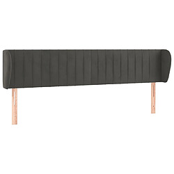 Maison Chic Tête de lit scandinave avec oreilles,meuble de chambre Gris foncé 203x23x78/88 cm Velours -MN11030