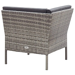 Maison Chic Salon de jardin 6 pcs + coussins - Mobilier/Meubles de jardin - Table et chaises d'extérieur Résine tressée Gris -MN50272 pas cher