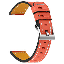 Bracelet en cuir véritable orange pour votre Huami Amazfit Bip 1S/Amazfit GTR 42mm/GTS/Bip Lite