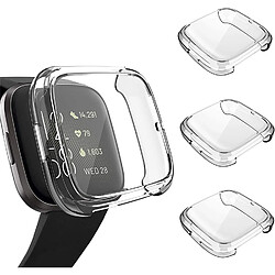 Lot de 3 films de protection d'écran compatibles avec Fitbit Versa 2, étui de protection en TPU souple ultra-fin et souple pour montre intelligente Fitbit Versa 2, transparent, transparent, transparent