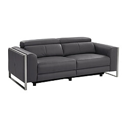 Acheter Vente-Unique Canapé 3 places relax électrique en cuir gris anthracite DAVOLI