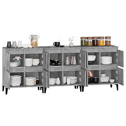 Acheter vidaXL Buffets 3 pcs gris béton 60x35x70 cm bois d'ingénierie