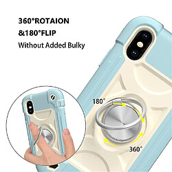 Universal Associable YH pour l'iPhone X / XS / 5.8 Shell de téléphone mobile, coque de support de rotation de couleur de contraste, couvercle de protection tout compris tout compris (Ice Crystal Blu pas cher