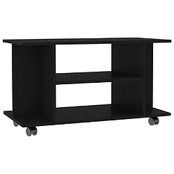 vidaXL Meuble TV avec roulettes noir 80x40x45 cm bois d'ingénierie