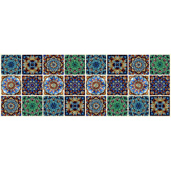 Alter Tapis de cuisine, 100% Made in Italy, Tapis antitache avec impression numérique, Tapis antidérapant et lavable, Modèle Majolica - Bethany, 140x52 cm