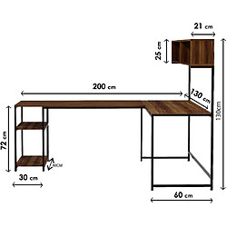 Avis Hanah Home Bureau d'angle en aggloméré et métal Cansin.