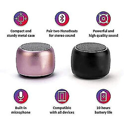 Avis Universal Haut-parleur Bluetooth sans fil Bluetooth portable YYH, coque en métal robuste, lumière LED, 5 heures de jeu (or)