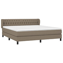 Avis Maison Chic Lit adulte- Lit + matelas,Sommier à lattes de lit avec matelas Taupe 180x200 cm Tissu -GKD42041