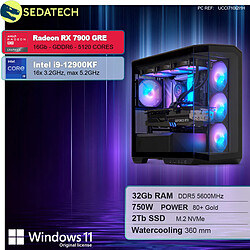 Sedatech PC Gamer Pro V360 • Intel i9-12900KF • RX 7900 GRE • 32Go DDR5 • 2To SSD M.2 • Windows 11