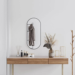 vidaXL Miroir mural Noir 80x35 cm Ovale