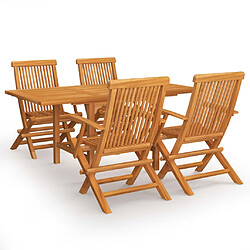 vidaXL Salon de jardin 5 pcs Bois de teck massif