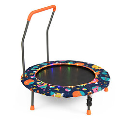 Helloshop26 Trampoline pour enfants diamètre 92 cm lumineux avec poignée amovible charge 25 kg pour sports de saut intérieur extérieur 20_0009616