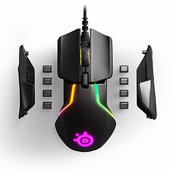 Universal Souris de jeu filaire RGB macro programmée double capteur contrepoids antidérapant poids libre secouant