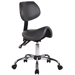 Decoshop26 Tabouret de travail avec assise en forme de selle cheval ajustable et pivotant PVC gris TABO10207