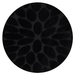 RUGSX Tapis de salle de bain SUPREME cercle STONES, des pierres, antidérapant, doux - noir cercle 100 cm