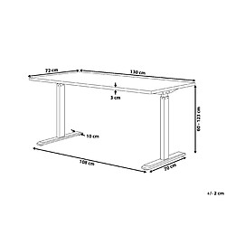 Beliani Bureau réglable électrique / gris et noir 130 x 72 cm DESTIN II