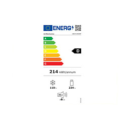 Réfrigérateur combiné 60cm 344l nofrost noir graphite - GBV3100DEP - LG