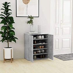 Maison Chic Armoire à Chaussures Gris béton,Meuble de Rangement à Chaussures 60x35x70 cm Aggloméré -MN37477