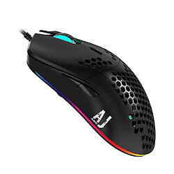 Universal AJ390 Gaming Mouse 6 couleurs LED LED 16000dpi réglable 7 touches en nid d'abeille creuse 69g câblé