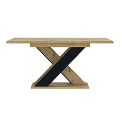 Dusine TABLE A MANGER EXTENSIBLE LAOS - BOIS SCIE et NOIR MAT 120-160 CM