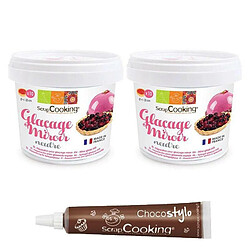 Scrapcooking Préparation glaçage miroir neutre 440 g + 1 Stylo chocolat