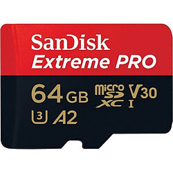 Avis Carte mémoire flash microSDXC UHS-I SanDisk Extreme Pro 64Go - Classe 10 U3 V30 170Mo/s A2