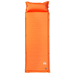 vidaXL Matelas de camping autogonflant avec oreiller 1 personne orange