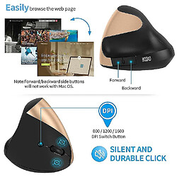 Universal Reste à ergonomie rechargeable 2,4g sans fil vertical 6 boutons 1600dpi régler la souris de la batterie pour pas cher