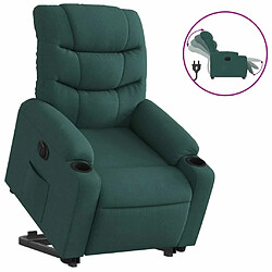 Maison Chic Fauteuil Relax pour salon, Fauteuil inclinable électrique vert foncé tissu -GKD30145