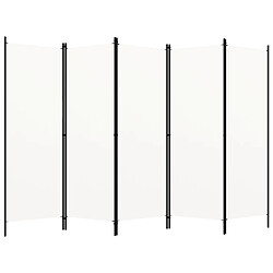 vidaXL Cloison de séparation 5 panneaux Blanc 250x180 cm