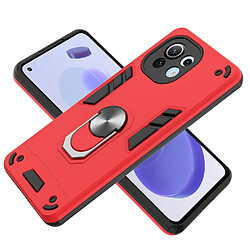 Coque en TPU antichoc avec béquille à anneau rotatif rouge pour votre Xiaomi Mi 11